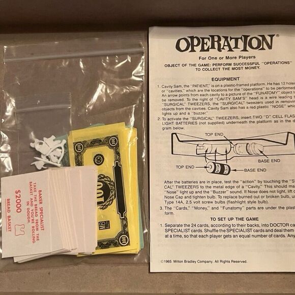 Vintage 1965 Milton Bradley #4545 Operation Game - Picture 13 of 13